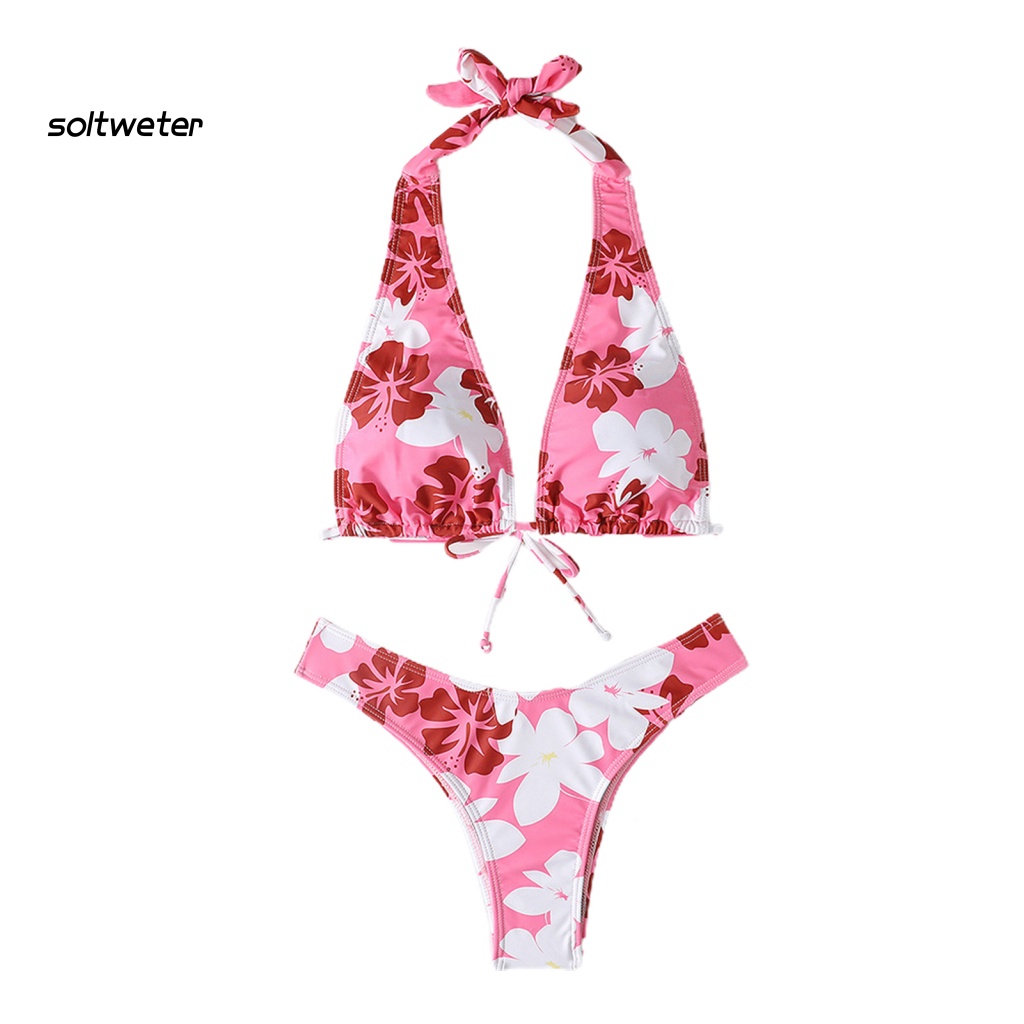 Bộ Đồ Bơi Bikini Hở Lưng Họa Tiết Hoa Thoáng Khí Có Thể Điều Chỉnh Cho Nữ