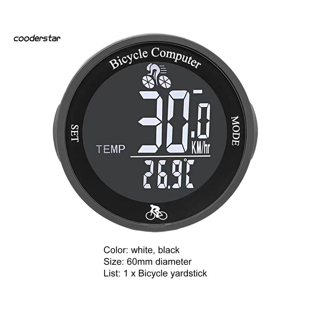 Đồng Hồ Đo Tốc Độ Xe Đạp Không Dây Màn Hình Tròn Hiển Thị Chữ Tiếng Anh