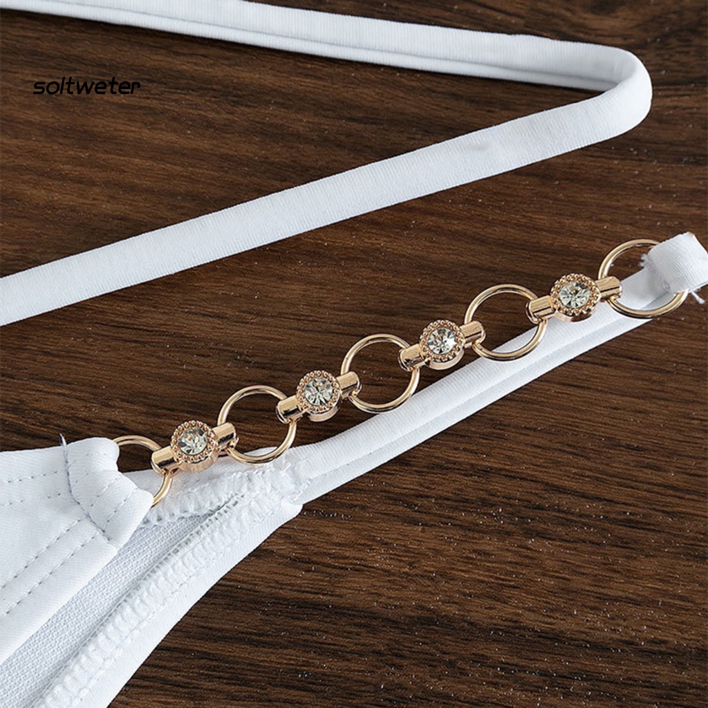 1 Bộ Đồ Bơi Hai Mảnh Cổ Chữ V Có Mút Đệm Ngực Thời Trang Mùa Hè Quyến Rũ Dành Cho Nữ