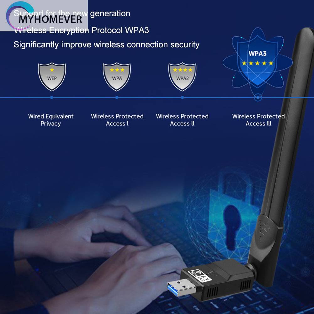 Bộ ChuyểN ĐổI WiFi6 6dBi Băng Tần KéP 5GHz 2.4GHz, Thẻ MạNg WiFi6