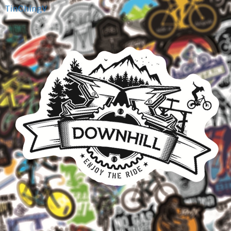 Bộ 50 Miếng Dán Chống Thấm Nước Trang Trí Xe Đạp Leo Núi / Ván Trượt / Laptop DIY