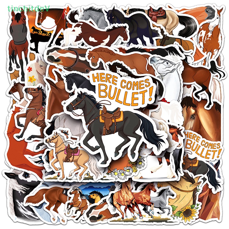 [TinchitdeV] 50 Miếng Dán Hình Ngựa Hoạt Hình Trang Trí Laptop Đồ Chơi Trẻ Em [Mới]