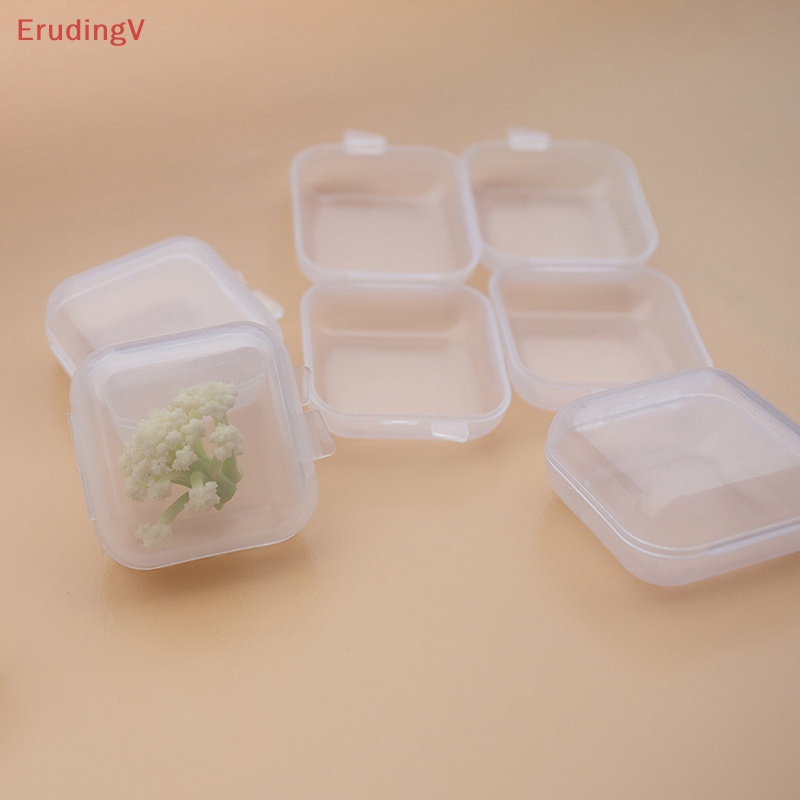 Set 10 Hộp Nhựa Vuông Nhỏ Trong Suốt Đựng Trang Sức