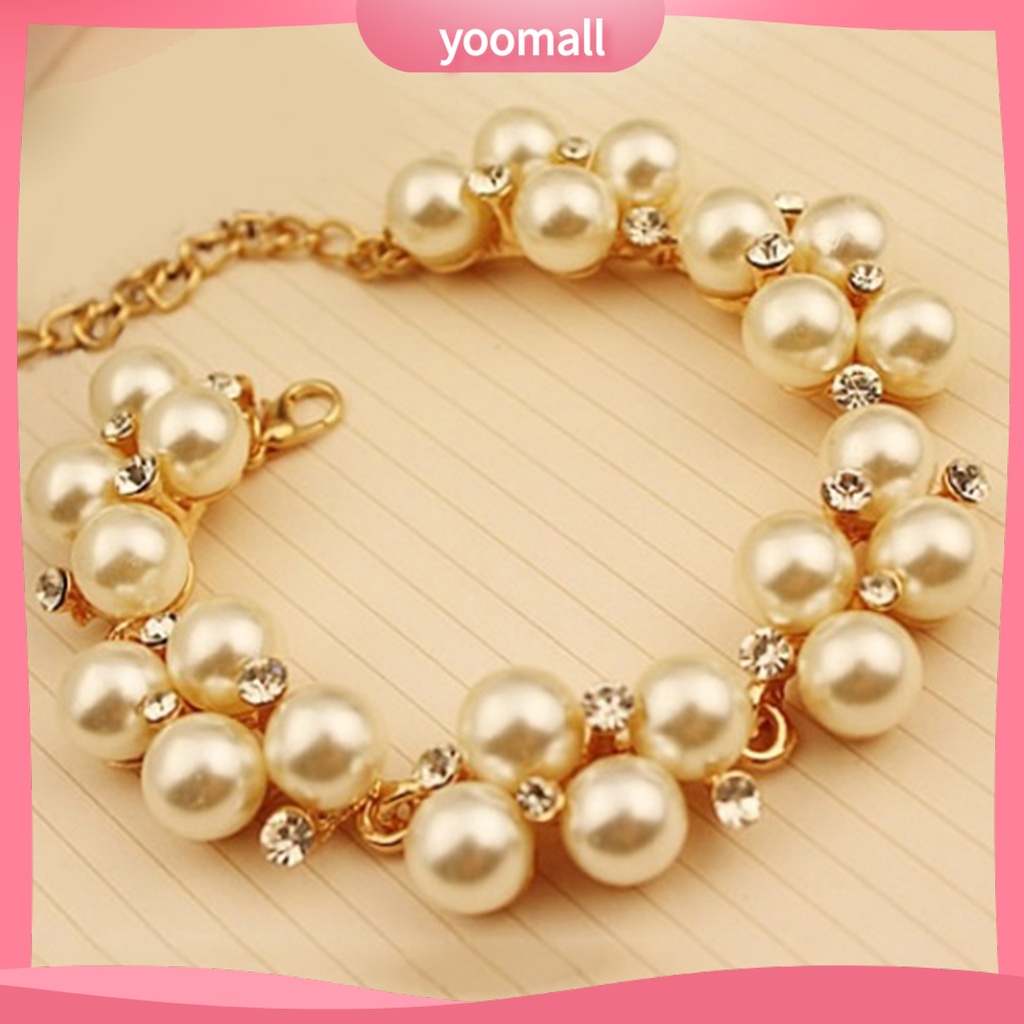 Vòng Tay Chuỗi Hạt Ngọc Trai Giả Thời Trang Cho Nữ