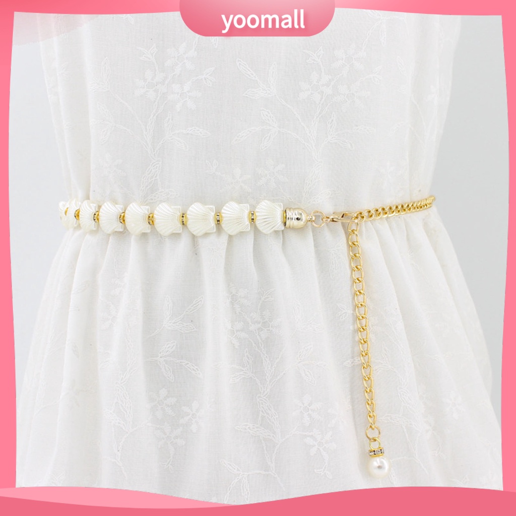 [YM] Chuỗi Dây Thắt Lưng Đính Ngọc Trai Giả Ngọt Ngào Có Thể Điều Chỉnh Trang Sức Hằng Ngày