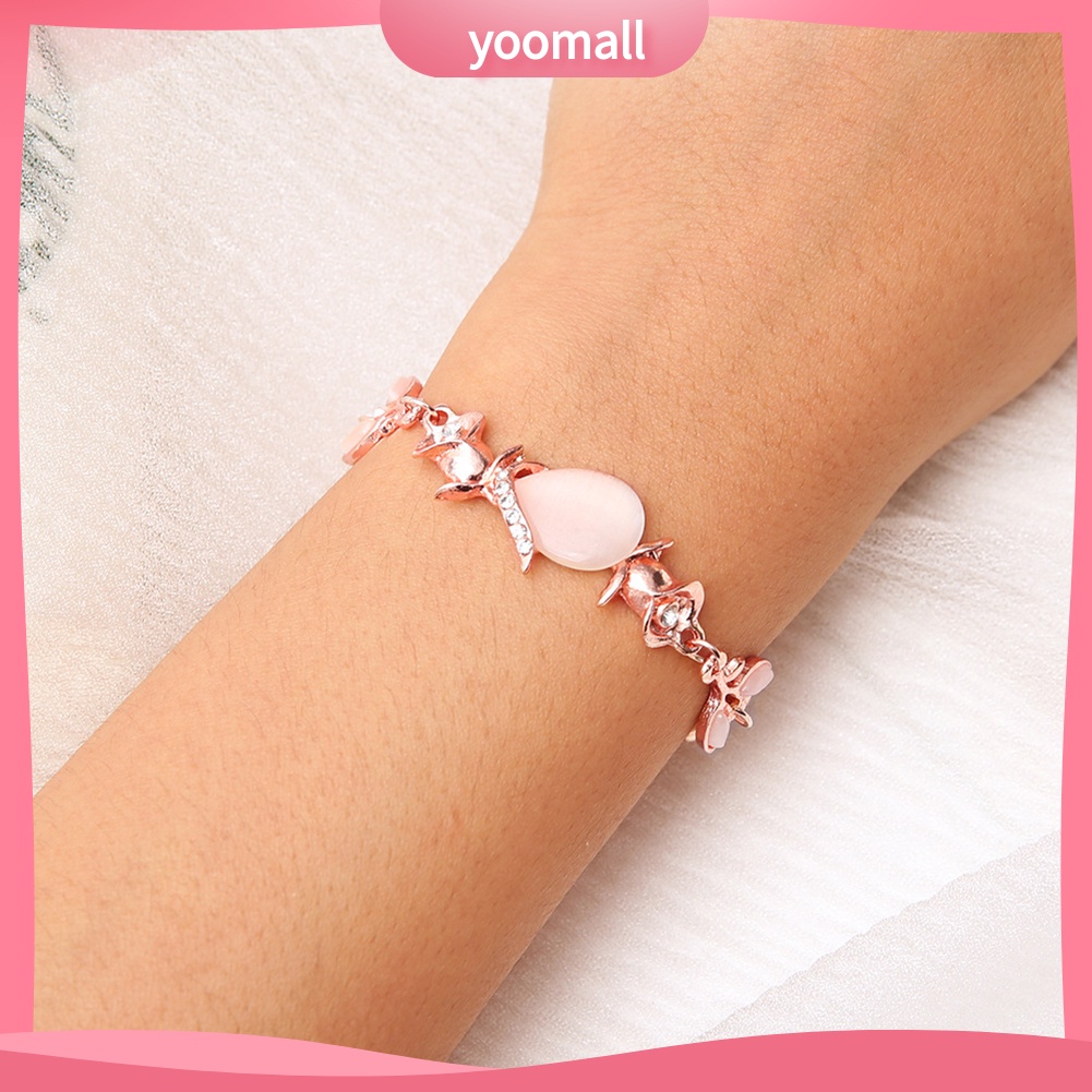 Vòng Tay Đính Đá Opal Nhân Tạo Thời Trang Dành Cho Nữ