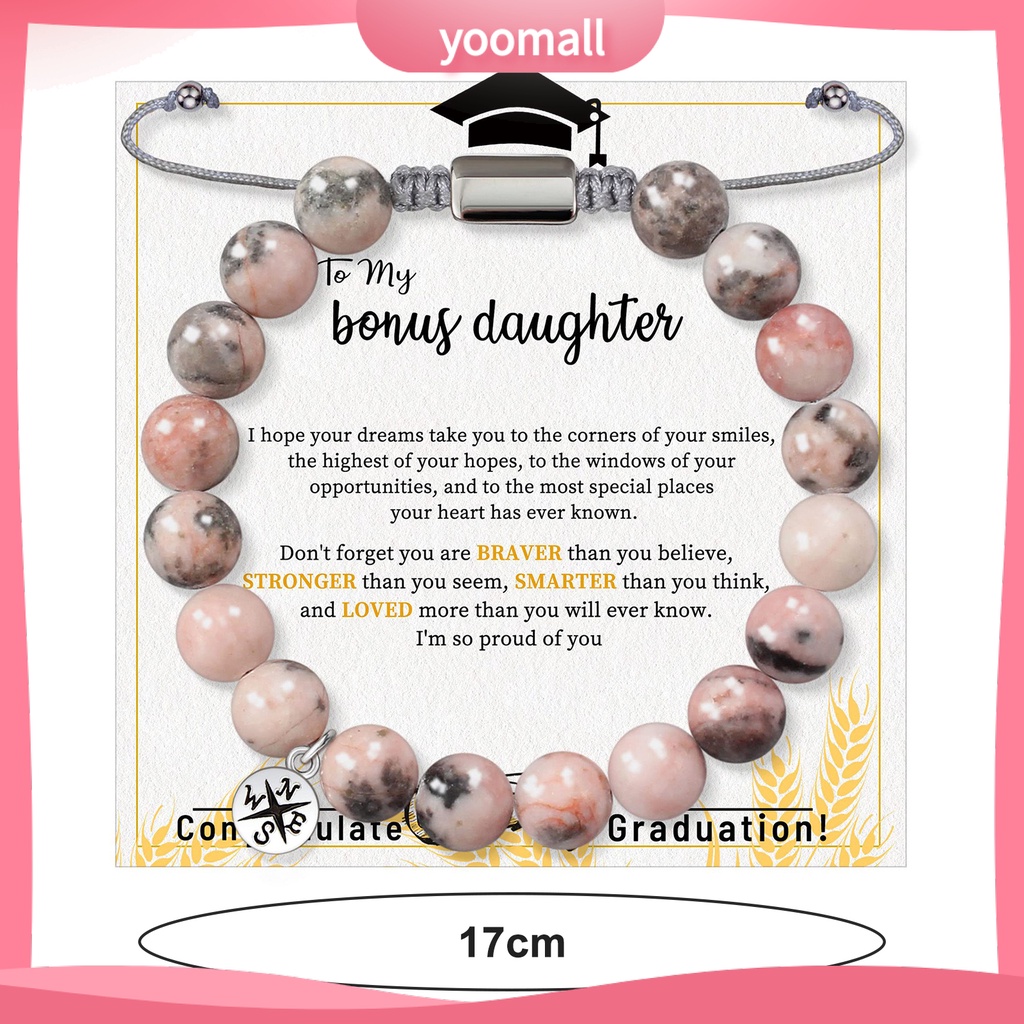 Vòng Tay Chuỗi Hạt Đá Tròn 8MM Màu Hồng Tự Nhiên Tùy Chỉnh Thời Trang Cho Nữ