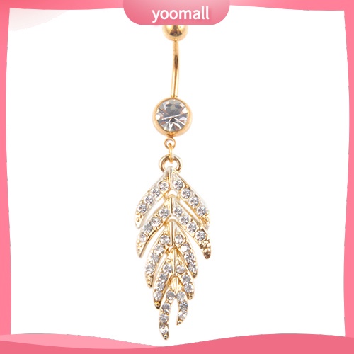 Khuyên Rốn Hình Chiếc Lá Đính Đá Thời Trang Cho Nữ