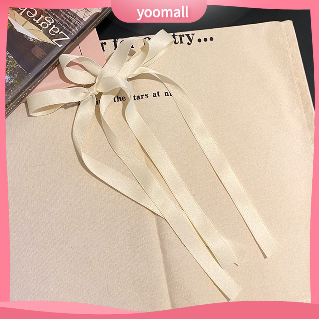 Kẹp Tóc Thắt Nơ Ruy Băng Màu Trơn Hai Lớp Chống Trượt Trọng Lượng Nhẹ Cho Nữ