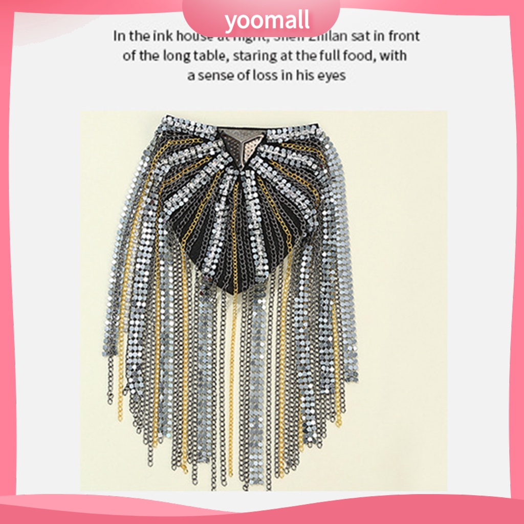 Ghim Cài Áo Kim Loại Đính Đá Phối Tua Rua Dài Thanh Lịch Cho Nam Nữ