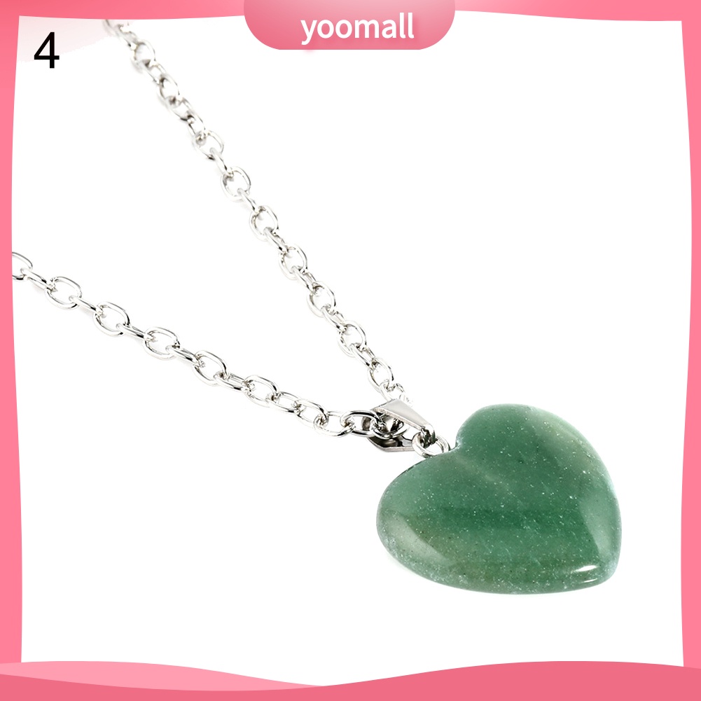 Vòng cổ Mặt Đá Tự Nhiên Hình Trái Tim Thời Trang Cho Nữ