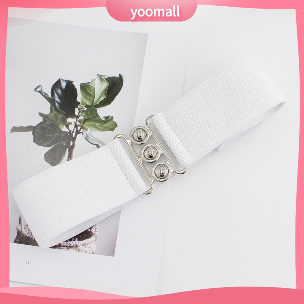 Thắt Lưng Bản Rộng Co Giãn Màu Trơn Điều Chỉnh Được Trang Trí Quần Áo Cho Nữ