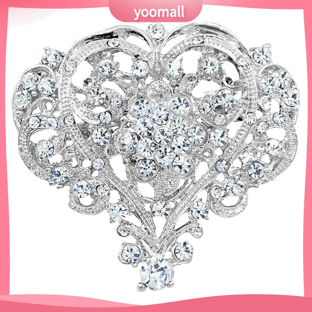 Ghim Cài Áo Hình Trái Tim Đính Đá Nhân Tạo Thời Trang