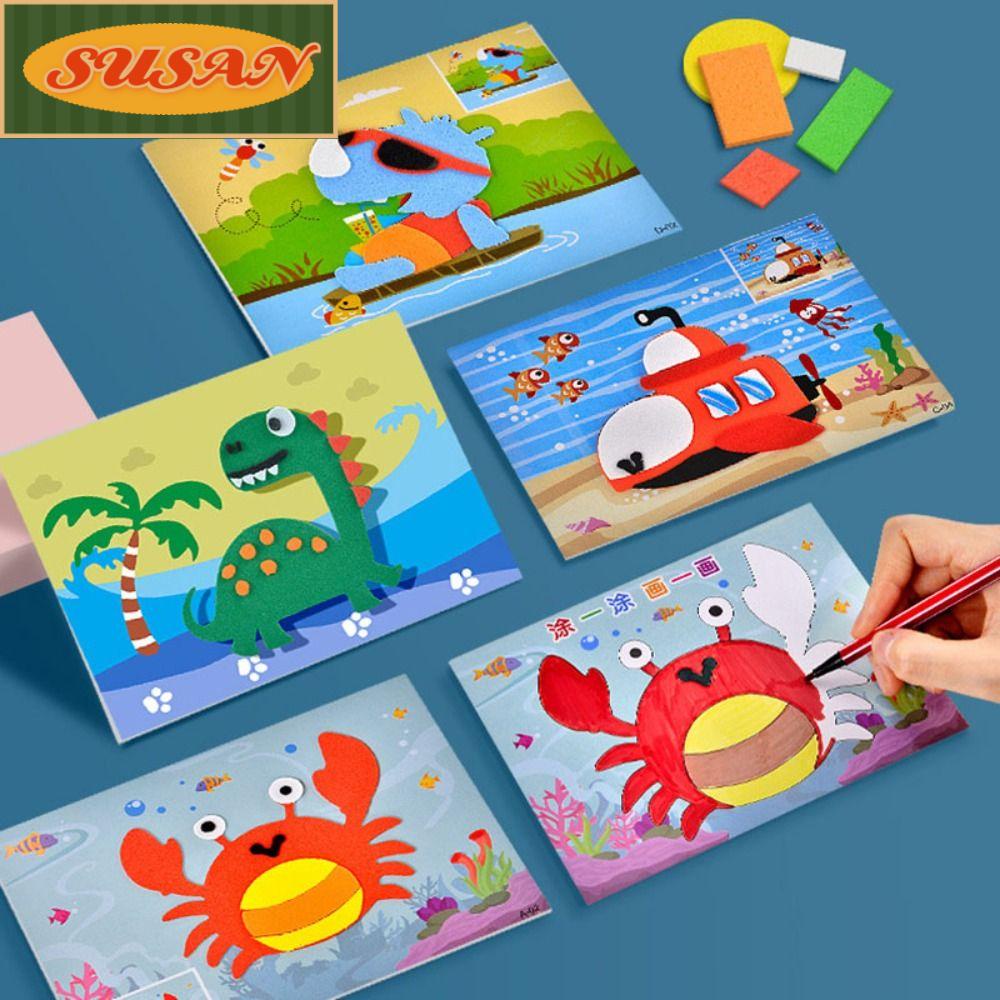 SUSANS Set 10 Đồ Chơi Ghép Hình Động Vật Hoạt Hình Dễ Thương Cho Bé