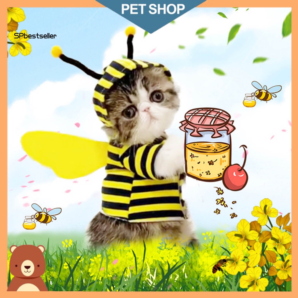 Áo Sweater Co Giãn In Họa Tiết Hoạt Hình Chú Ong Dễ Thương Thời Trang Thu Đông Cho Cún Cưng