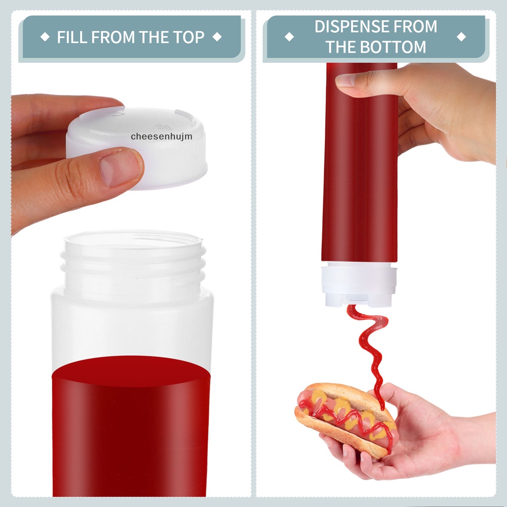 Set 6 Chai Nhựa Đựng Gia Vị Dạng Bóp 24oz Có Thể Tái Sử Dụng