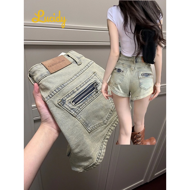 Lucidy quần đùi nữ quần short nữ jean Miễn phí mùa hè nổ lỏng lẻo mỏng A97L0LZ