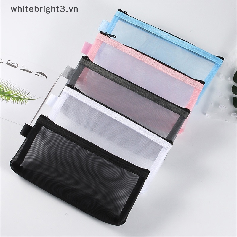 Túi Đựng Bút Dạng Lưới Màu Trong Suốt Tiện Dụng Cho Học Sinh / Văn Phòng