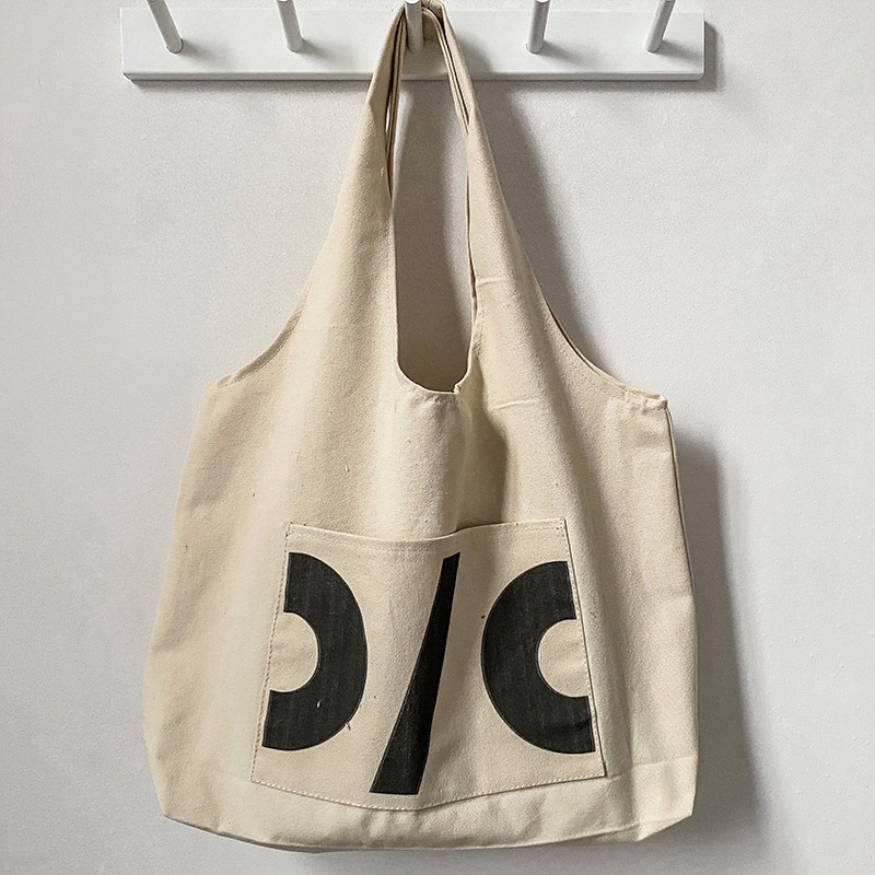 Túi Tote Đeo Vai Vải Canvas Thiết Kế Dễ Thương Cho Học Sinh
