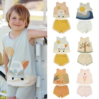 Set áo thun sát nách và quần short thời trang cho bé