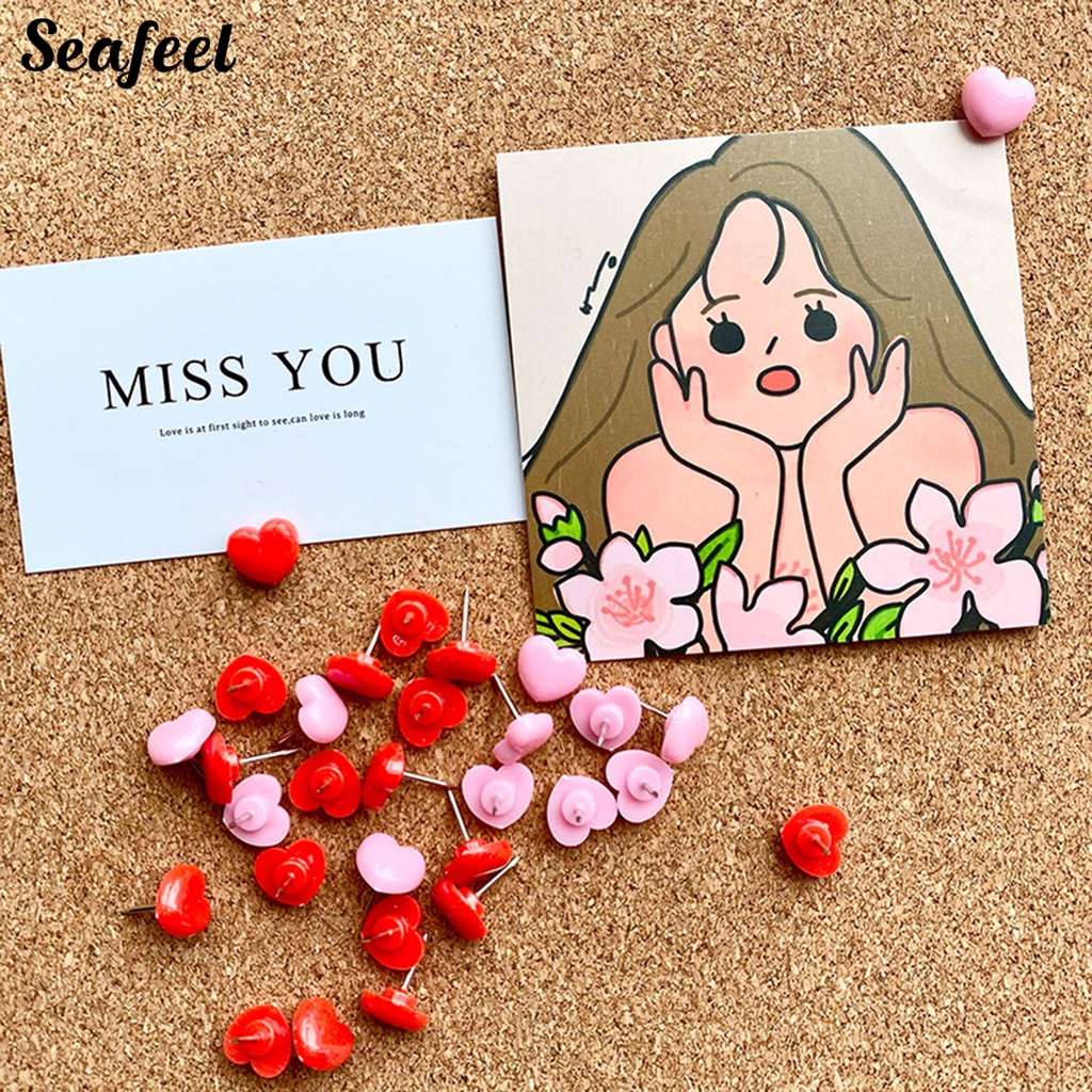 Set 50 Ghim Ghim Cài Ảnh Hai Màu Sắc Hình Trái Tim Chắc Chắn