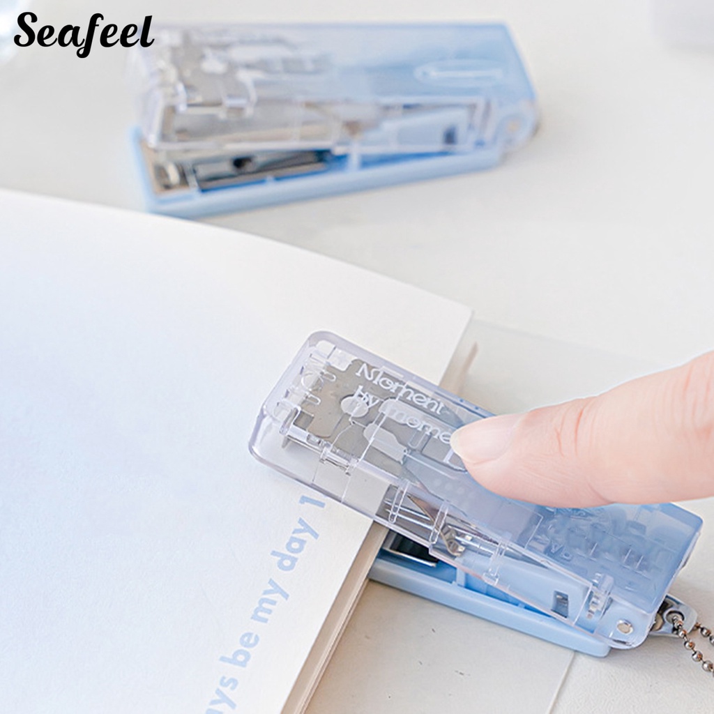 Kẹp Dập Ghim Mini Di Động Thân Thiện Với Môi Trường Có Dây Xích Nhỏ Gọn Cho Văn Phòng / Trường Học