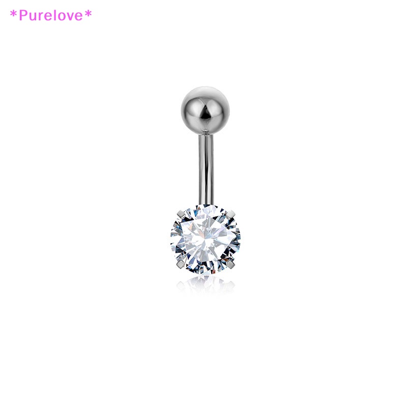 Khuyên Rốn Bằng Thép Không Gỉ Đính Đá Zircon Thời Trang Mới