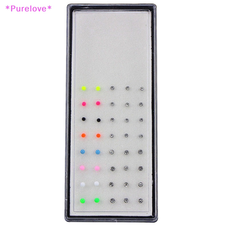 Set 40 Khuyên Mũi Bằng Thép Không Gỉ Đính Đá Cá Tính Thời Trang Mới