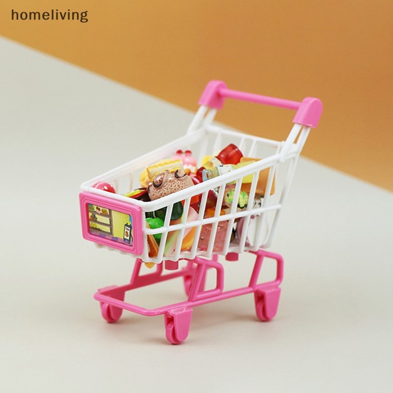 Mô Hình Xe Đẩy Mua Sắm Mini Tỉ Lệ 1: 12 Trang Trí Nhà Búp Bê