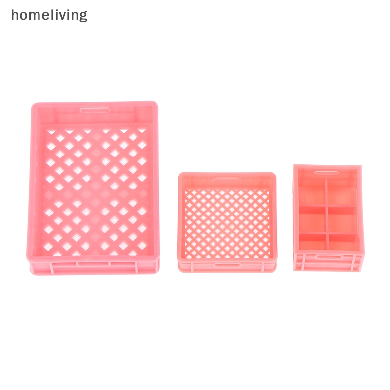 Bộ 3 Giỏ Đan Tay Bằng Nhựa Dùng Đựng Rau Củ Quả Trang Trí Nhà Búp Bê