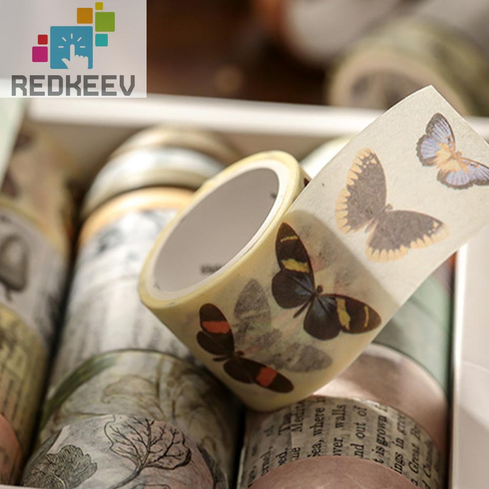 Bộ Băng Keo Dán Trang Trí Thủ Công Kiểu Vintage Dễ Thương