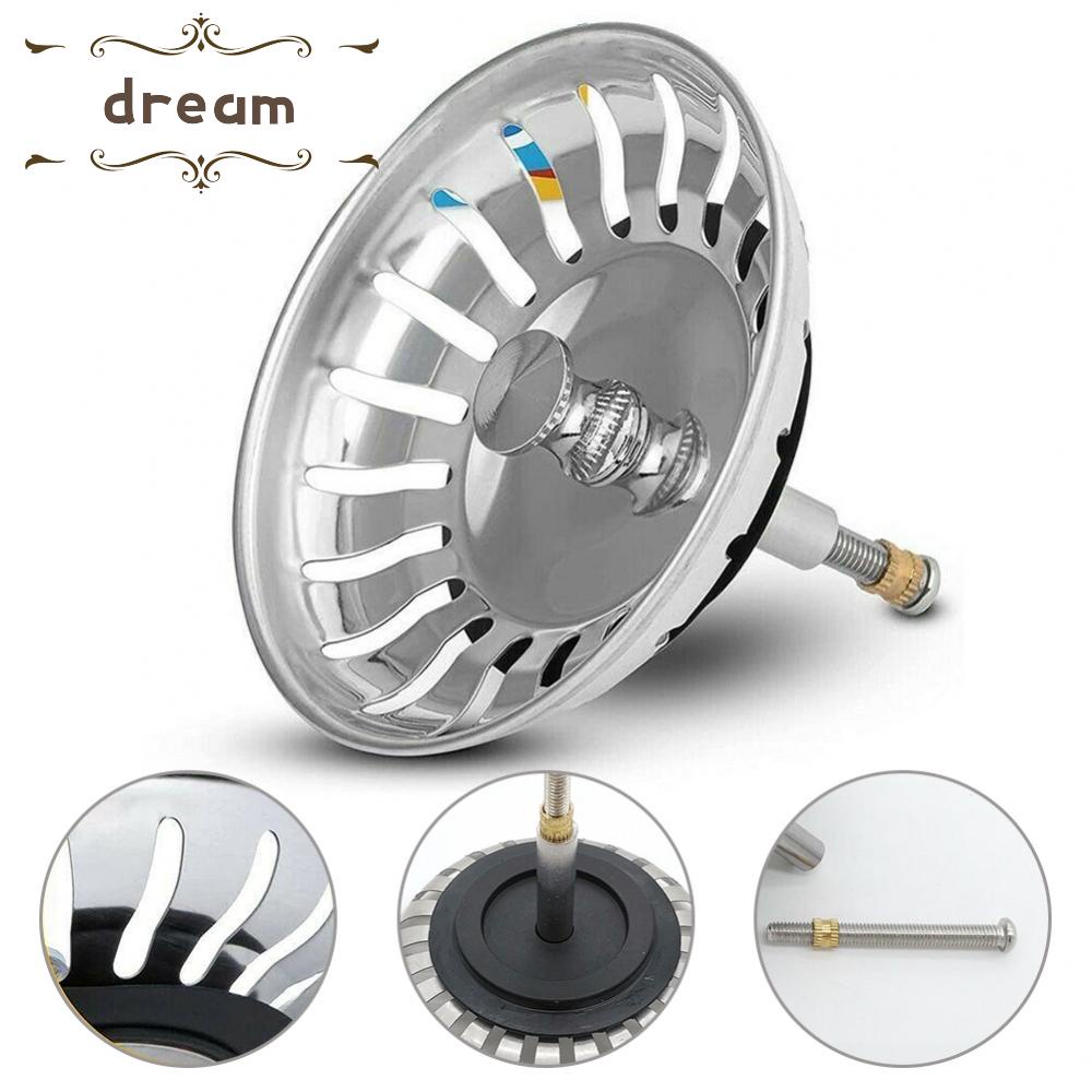 【DREAMLIFE】Sink Drain Waste Plug Parts Stainless Steel &amp; Rubber 30/50mm Accessory