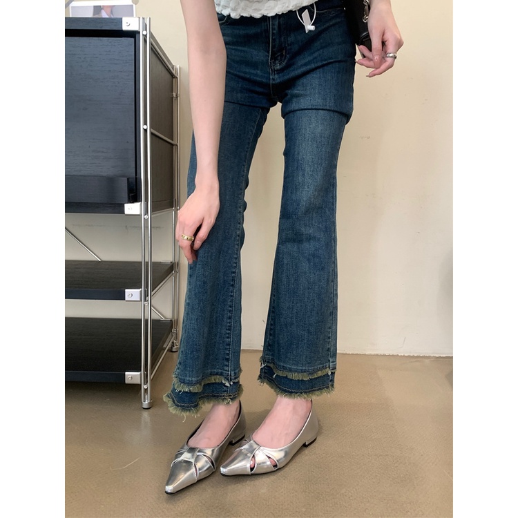 Giày Búp Bê Đế Bằng Mũi Nhọn 4 Mùa Phong Cách Mới Sk2023 Cho Nữ