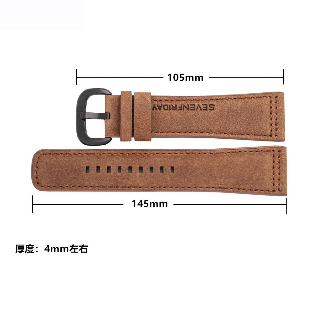 Dây đeo đồng hồ bằng da mờ 28mm cho bảy thứ sáu dày màu đen nâu xám bê bằng da thật dây đeo đồng hồ đeo tay mở rộng vòng đeo tay cho nam giới