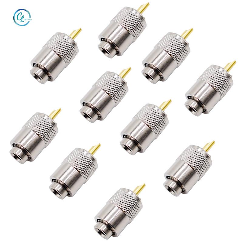 10 Đầu Nối Dây Cáp Đồng Trục RF UHF RG8 RG58 PL259
