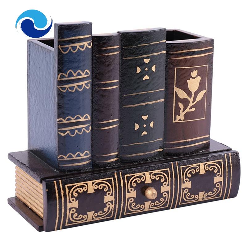 Giá Đỡ Bút Bằng Gỗ Hình Quyển Sách Để Bàn Đa Năng Độc Đáo Trang Trí Nhà Cửa