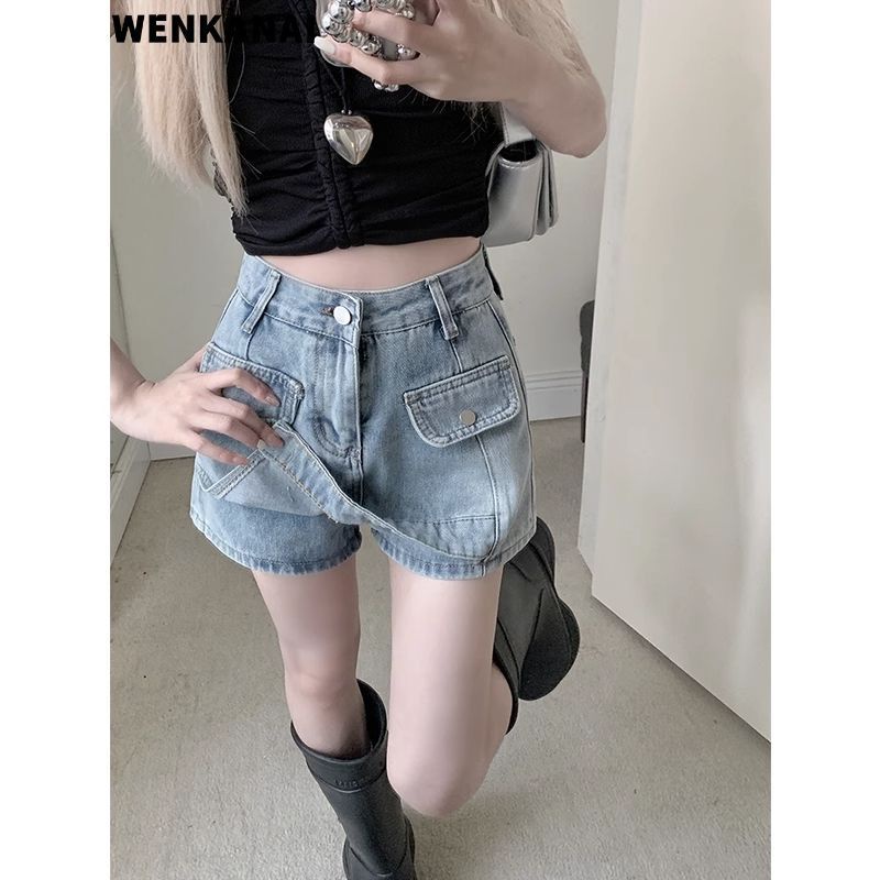 Chân Váy Denim Mỏng Lưng Cao Dáng Ôm Thiết Kế Bất Đối Xứng Cỡ Lớn Thời Trang Cá Tính Cho Nữ