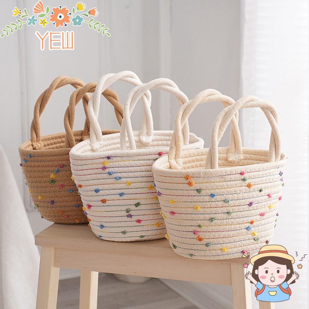 Giỏ Đựng Đồ Bằng Dây Cotton Tiện Dụng Cho Nữ