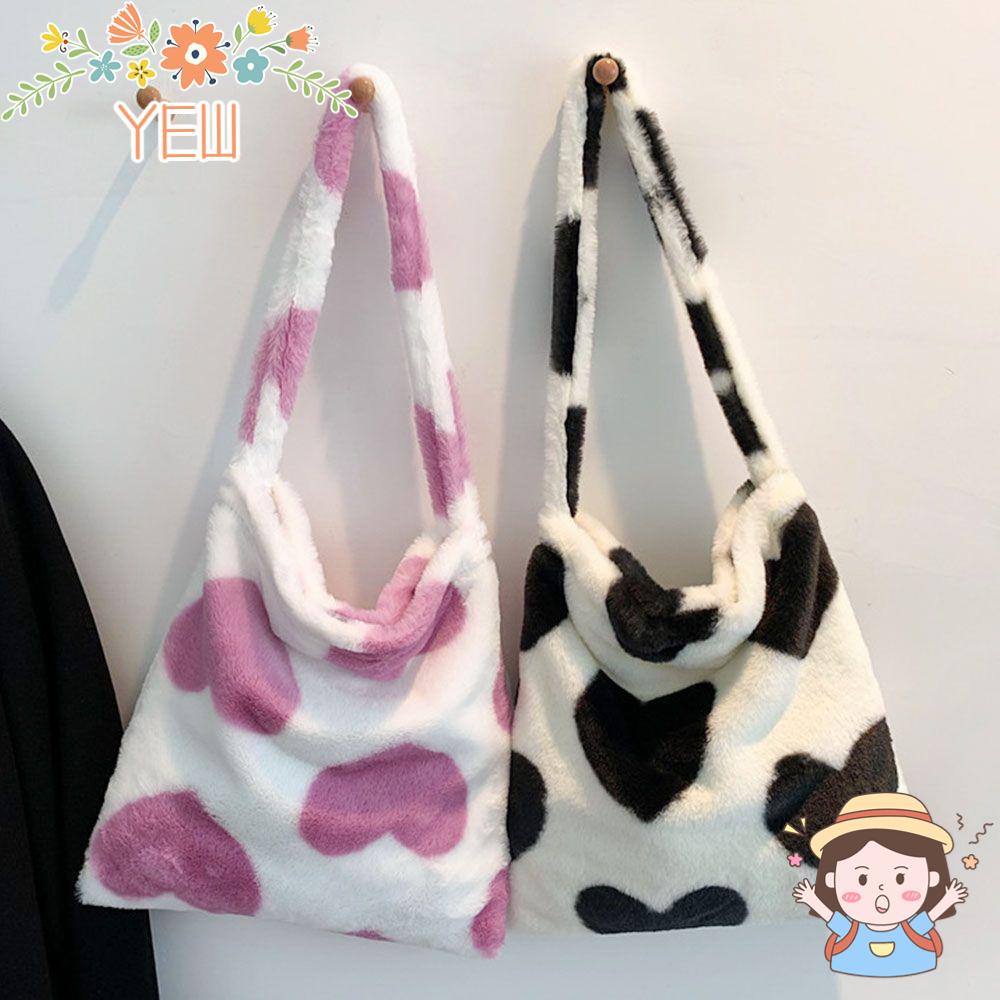 Túi Tote Đeo Vai Phủ Lông Thời Trang Thu Đông Dễ Thương