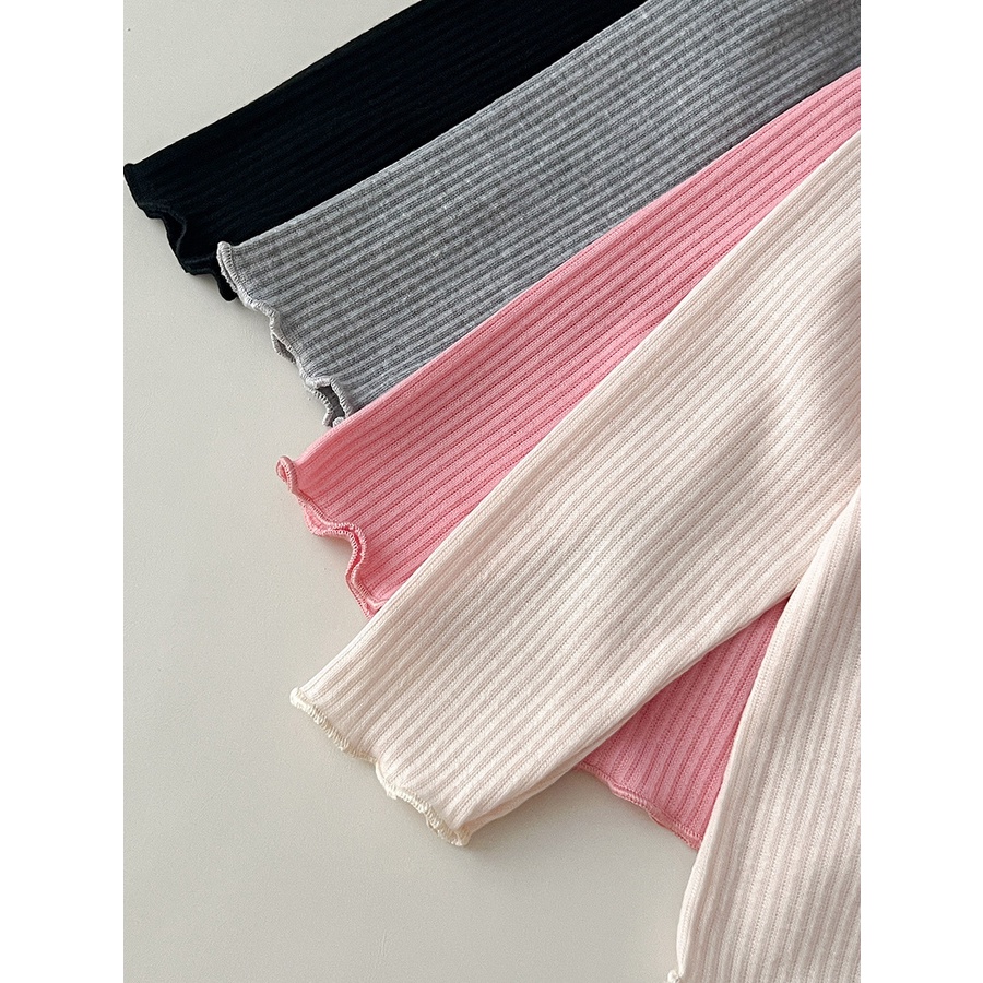 Áo Thun Tay Dài Cổ Cao Màu Trơn Phong Cách Hàn Quốc Thời Trang Mùa Thu Mới Cho Nữ