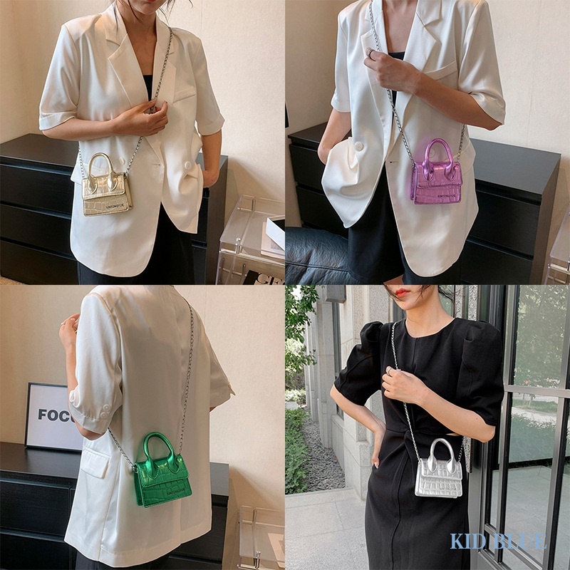 Túi Xách Dây Xích Họa Tiết Da Cá Sấu Dập Nổi Thời Trang Mùa