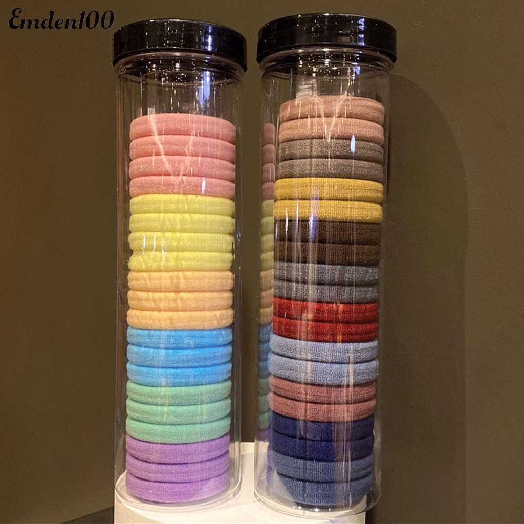 Bộ 20 Dây Cột Tóc Màu Trơn Mềm Mại Chống Trượt Cho Nữ