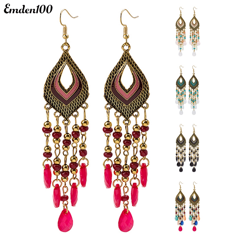 1 Đôi Bông Tai Dáng Dài Phong Cách Trung Hoa