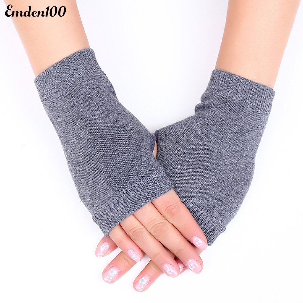 1 Đôi Găng Tay Len Ấm Áp Màu Sắc Đơn Giản