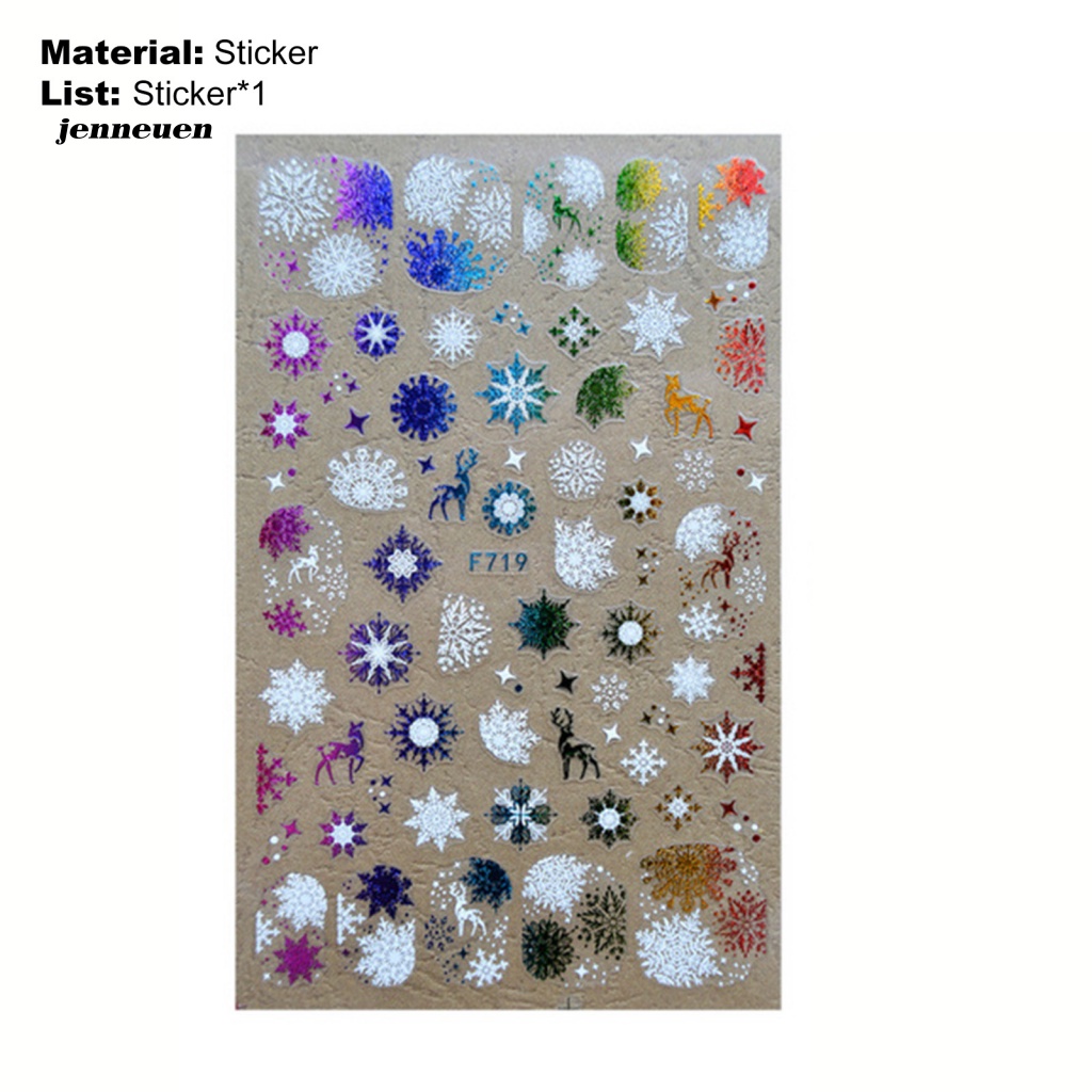 Miếng Dán Trang Trí Móng Tay 3D Gọn Nhẹ Họa Tiết Bông Tuyết Giáng Sinh Dành Cho Nữ