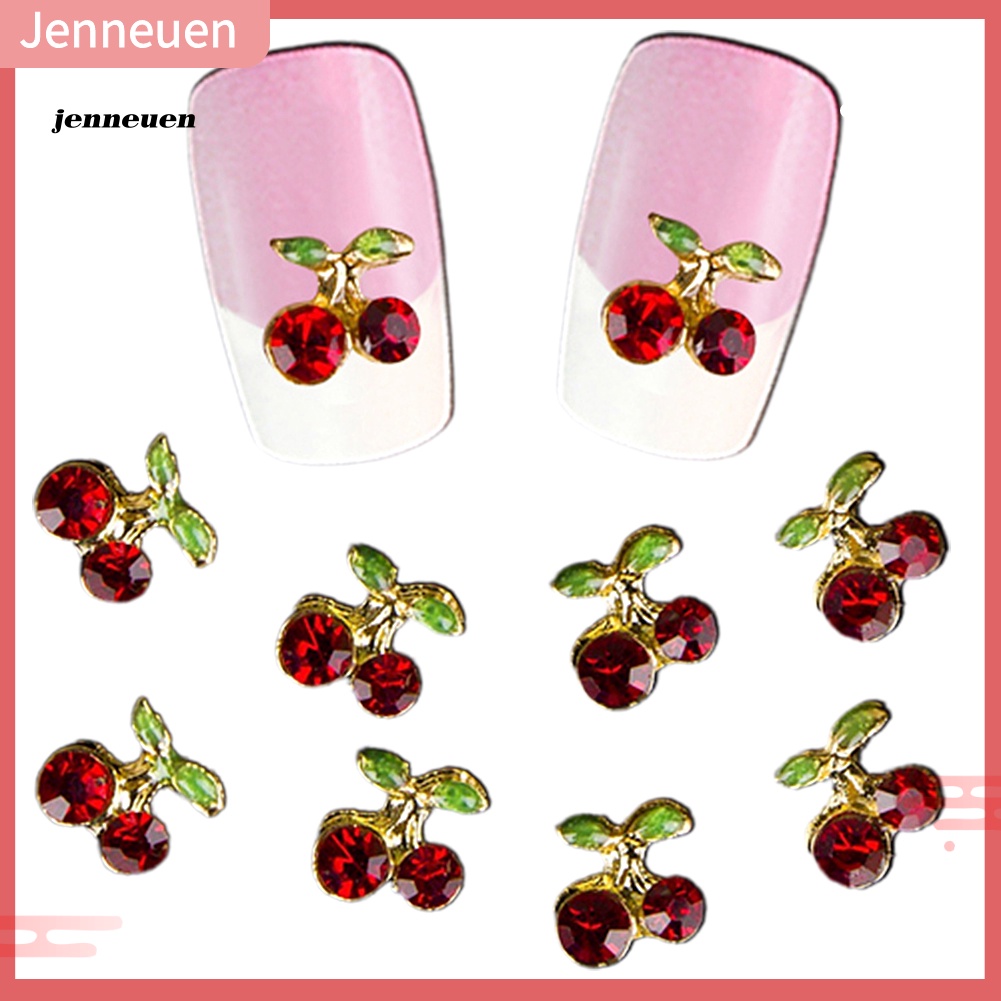 Set 10 Hạt Đá Đính Trang Trí Móng Hình Quả Cherry 3D Lấp Lánh