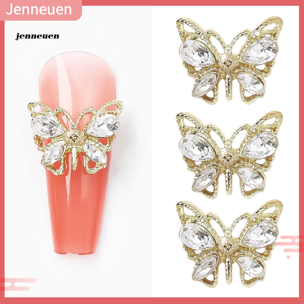 Set 20 Phụ Kiện Đính Trang Trí Móng Nghệ Thuật Hình Bướm / Trái Tim Xinh Xắn