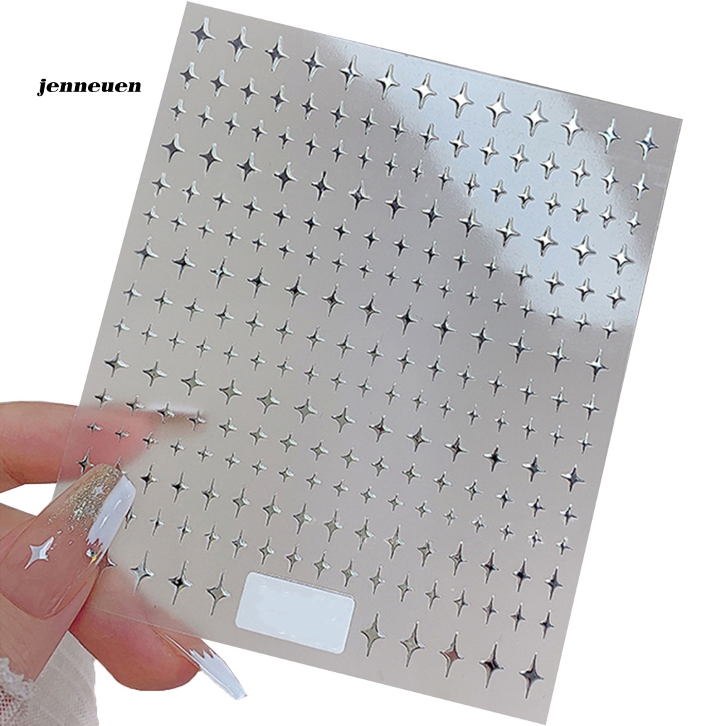 Nhãn Dán Móng Tạo Hiệu Ứng 3D Màu Trắng / Vàng / Đen / Bạc Lấp Lánh Không Phai