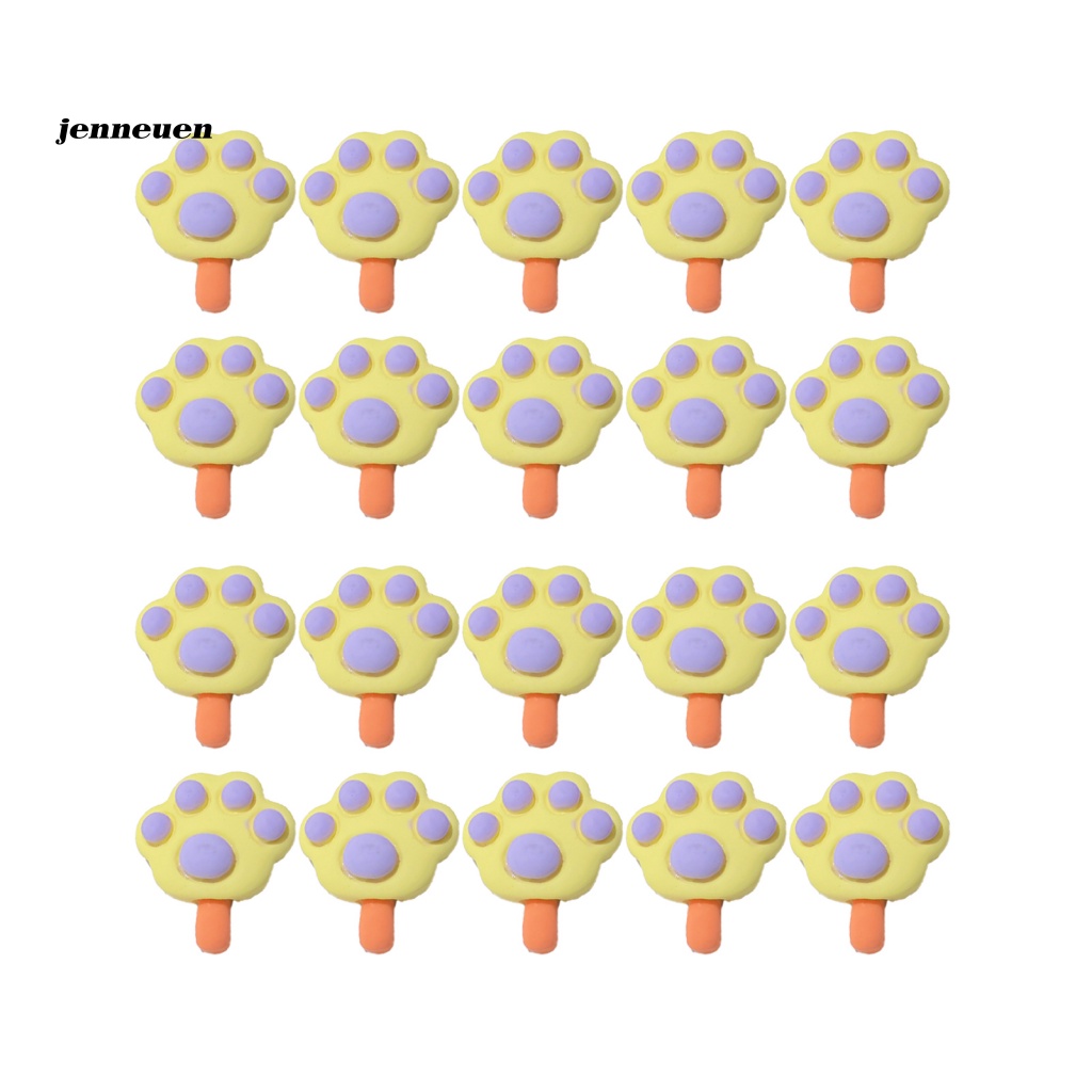 Set 20 Phụ Kiện Kẹp Trang Trí Móng Tay Hình Dấu Chân Mèo Đa Năng