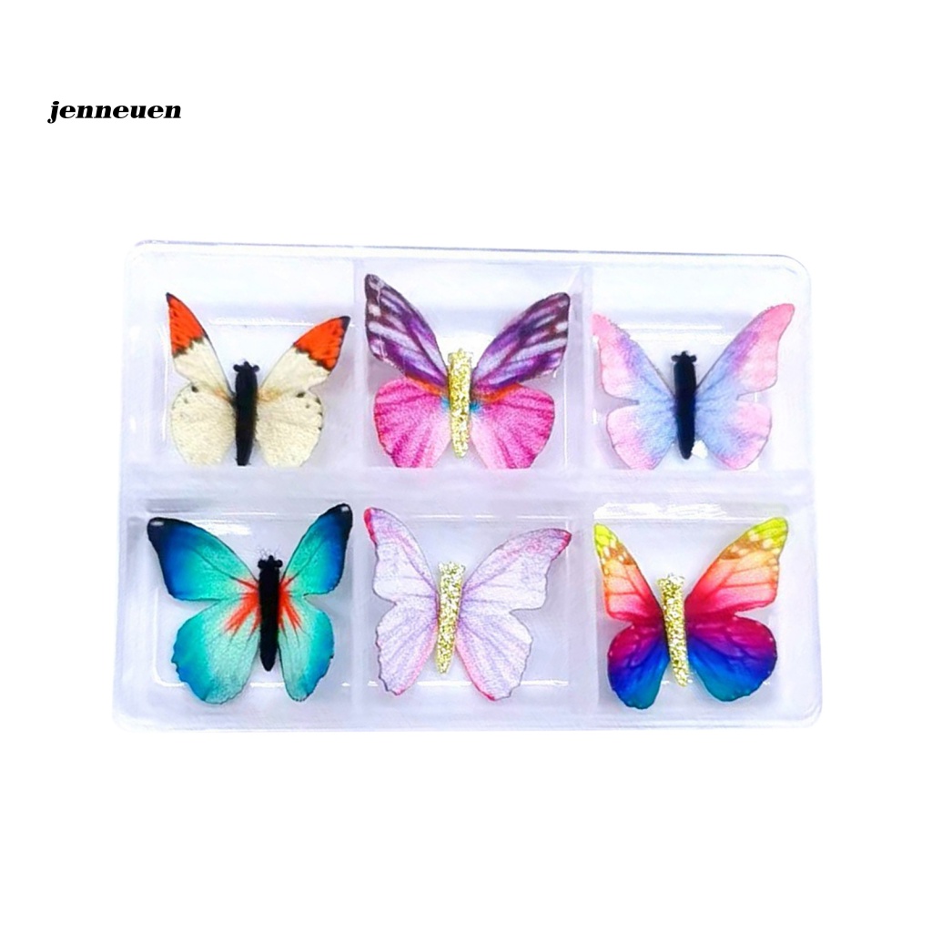 Set 6 Bươm Bướm 3D Nhiều Màu Sắc Dùng Trang Trí Móng Tay Nghệ Thuật